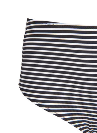 Striped bikini bottoms with a high waist, Navy Striped, Packshot image number 2