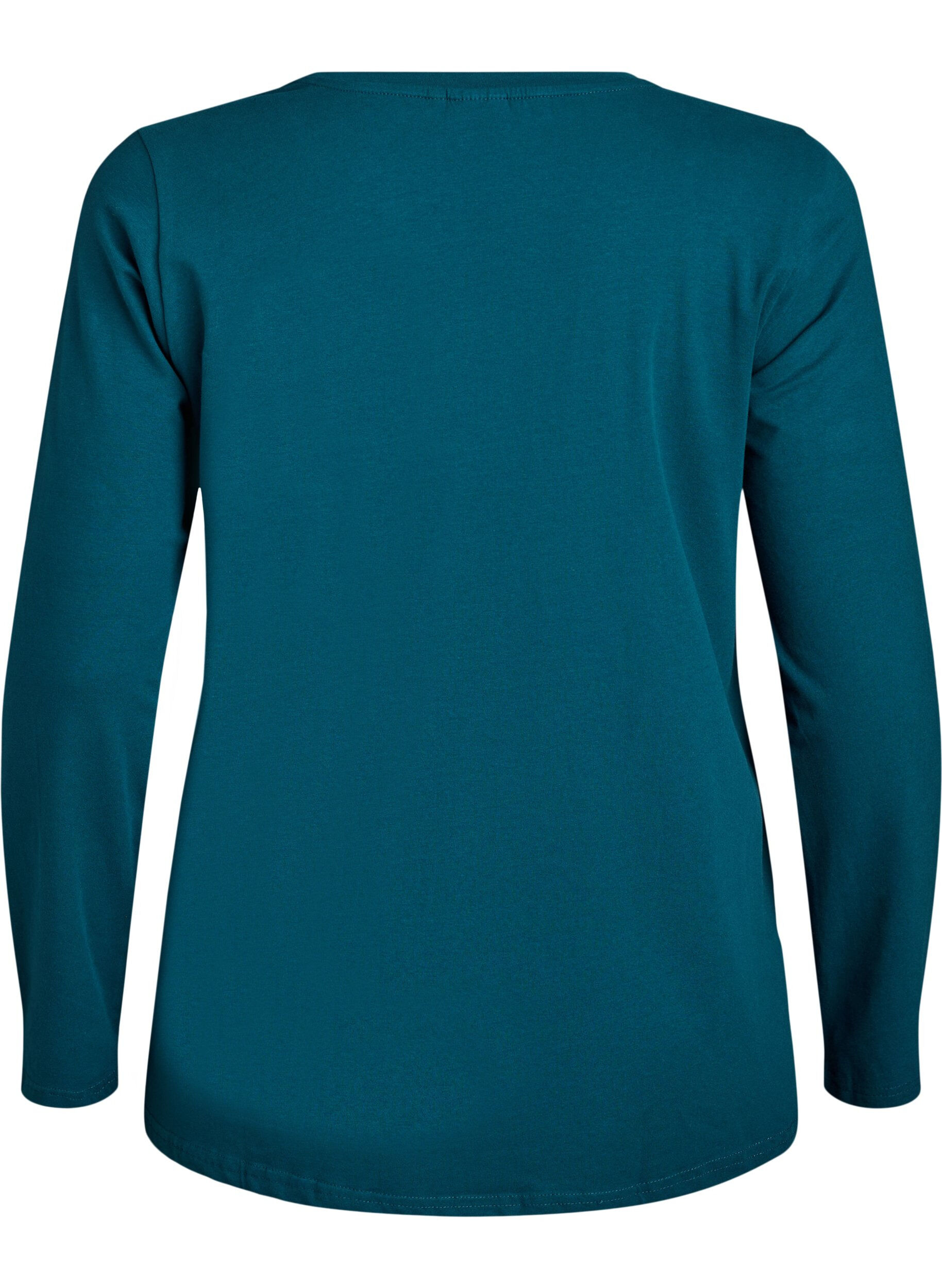 ZizzifashionBasic jersey top with long sleeves, Green, Packshot image number 1