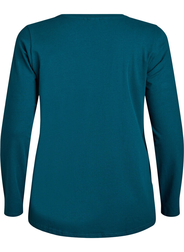 Basic jersey top with long sleeves, Green, Packshot image number 1