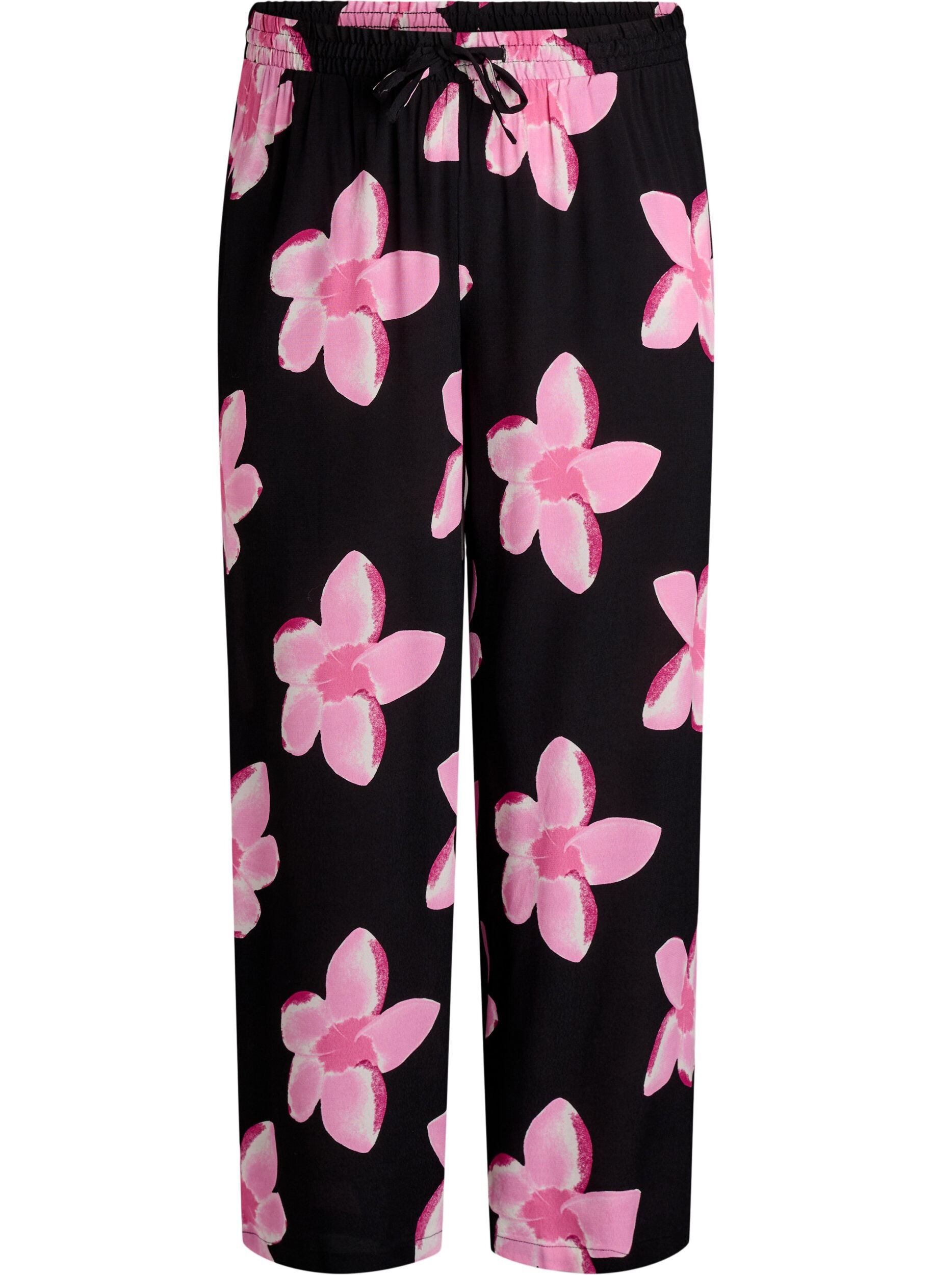 Loose viscose pants with print