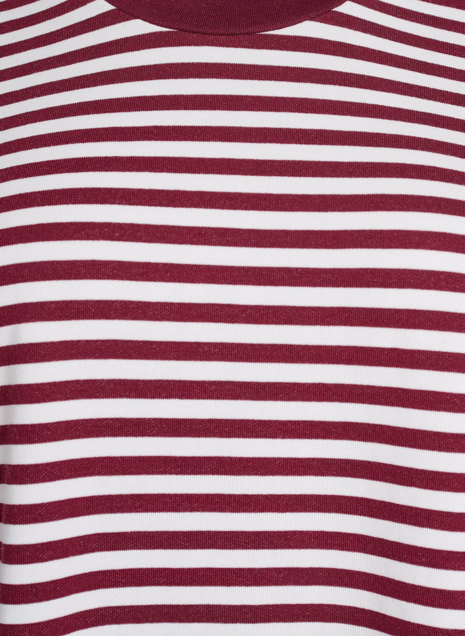 Zizzifashion Striped blouse with 3/4 sleeves and button detail, Red, Packshot image number 2