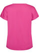 Loose training t-shirt with v-neck, Pink, Packshot image number 1