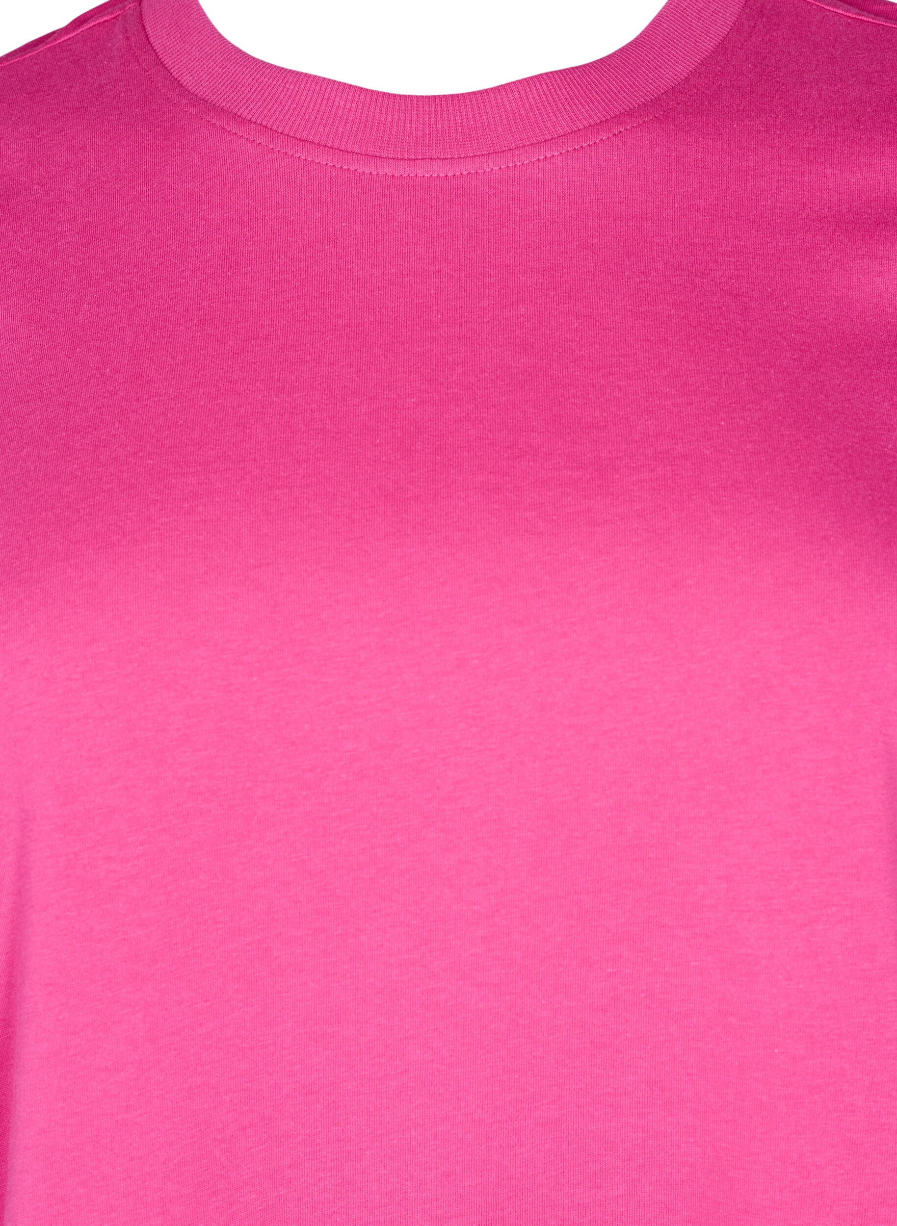Zizzifashion Basic cotton T-shirt with round neck, Rose, Packshot image number 2