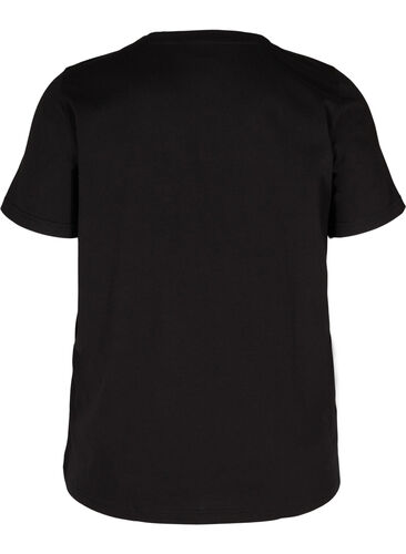 Cotton t-shirt with print on the chest, Black GOLD IS THE, Packshot image number 1
