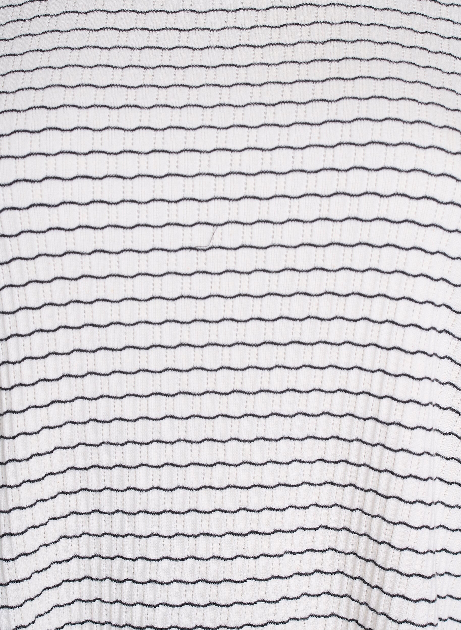 Zizzifashion Striped jersey blouse with wavy edges, White, Packshot image number 2