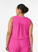 Sleeveless top with wrinkle details, Rose, Model image number 2