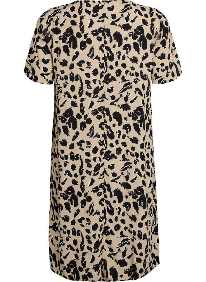 Viscose A-line dress, Beige, Packshot image number 1