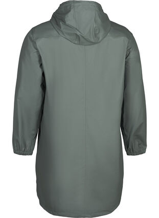 Hooded raincoat with taped seams, Balsam Green, Packshot image number 1