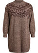 Knitted dress with jacquard pattern, Brown, Packshot image number 0