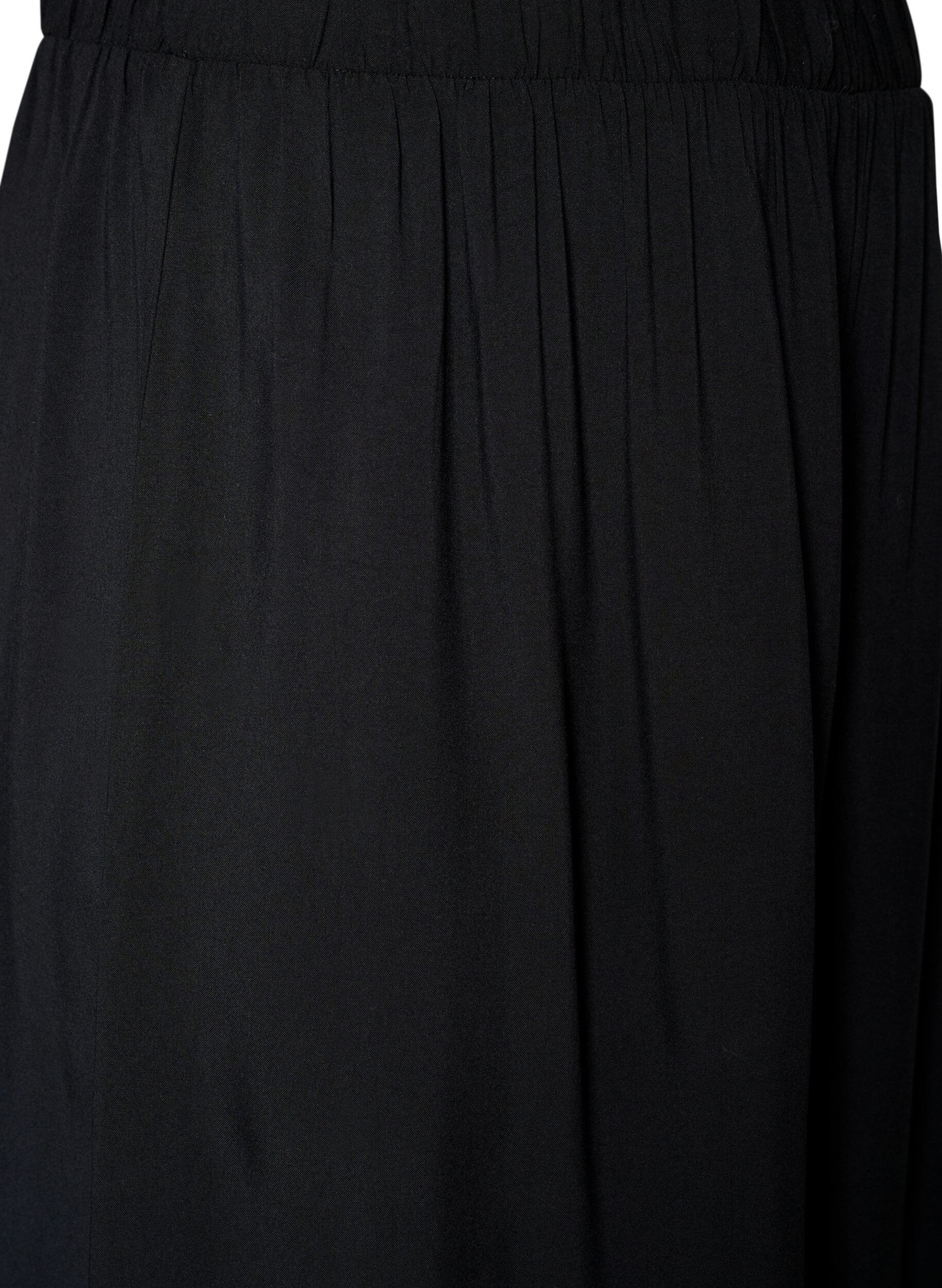 Zizzifashion Culottes in viscose with a high waist and wide legs, Black, Packshot image number 2
