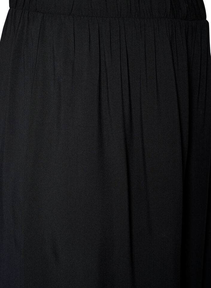 Culottes in viscose with a high waist and wide legs, Black, Packshot image number 2