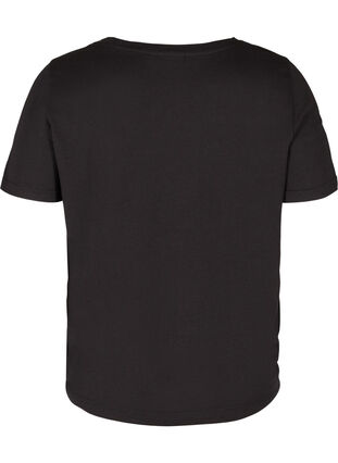 Short-sleeved t-shirt with adjustable bottom hem, Black, Packshot image number 1