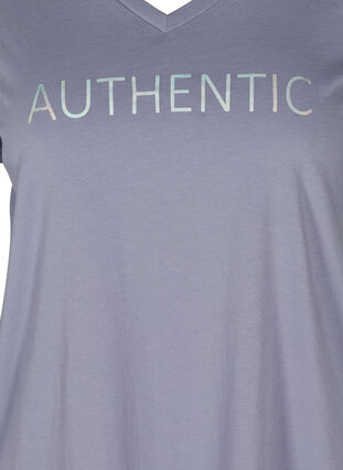 Cotton t-shirt with a v-neck, Silver Bullet, Packshot image number 2