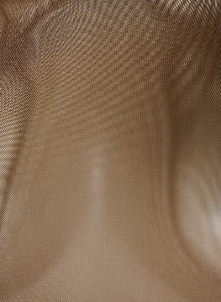 Mesh blouse with long sleeves, Brown, Packshot image number 2