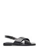 Leather sandal with criss-cross straps, Black, Packshot image number 0
