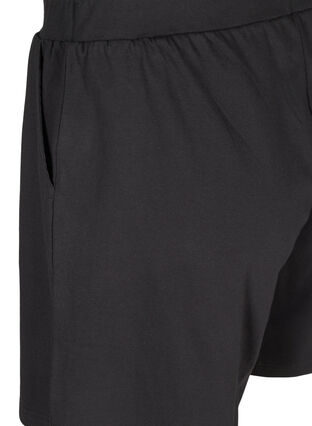 Loose cotton shorts with pockets, Black, Packshot image number 3