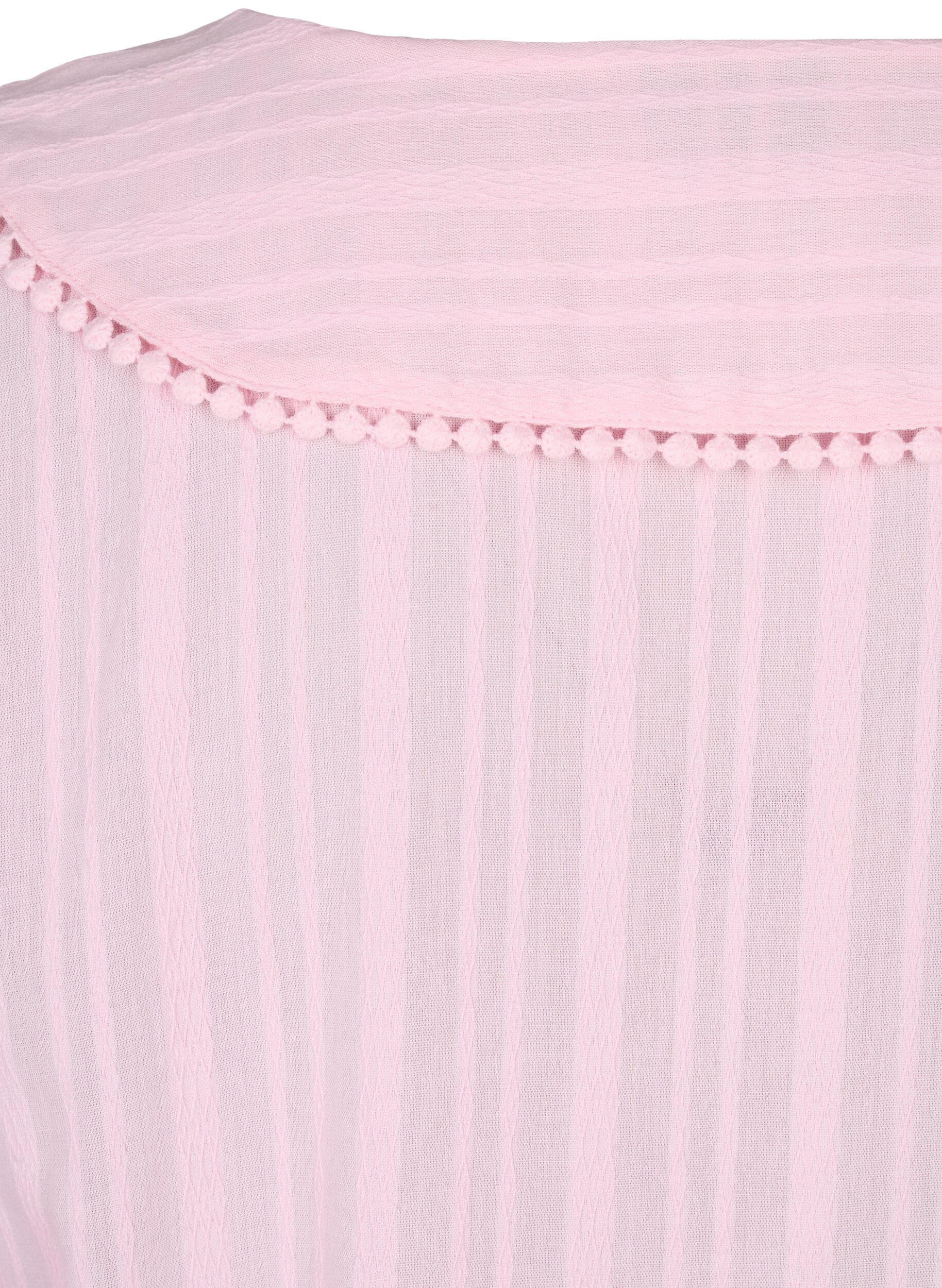 Zizzifashion Cotton-viscose mix dress with 3/4 sleeves, Almond Blossom, Packshot image number 4