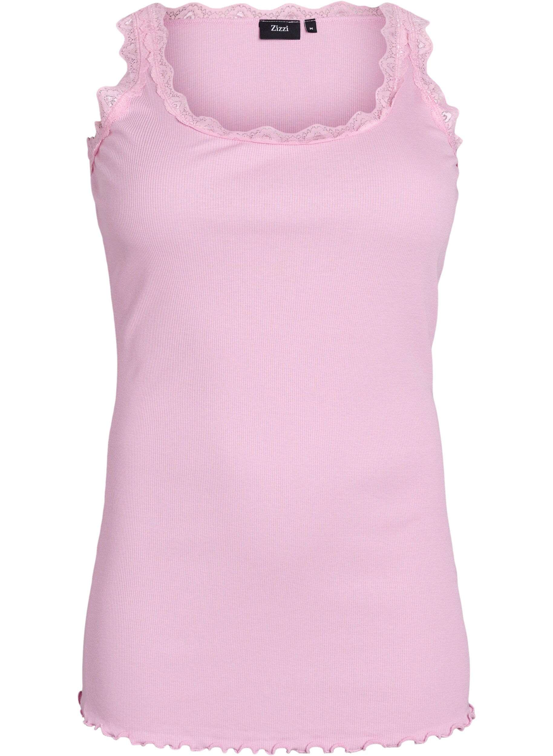 Zizzifashion Top with lace trim, Pink, Packshot image number 0