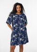 Short A-line dress with embroidered pattern, Blue, Model image number 0