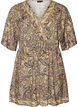 Viscose tunic with paisley print and tie-string, Yellow, Packshot image number 0