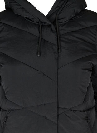 Wind proof hooded jacket with pockets, Black, Packshot image number 2