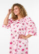 Floral midi dress with puff sleeves, Pink, Model image number 2
