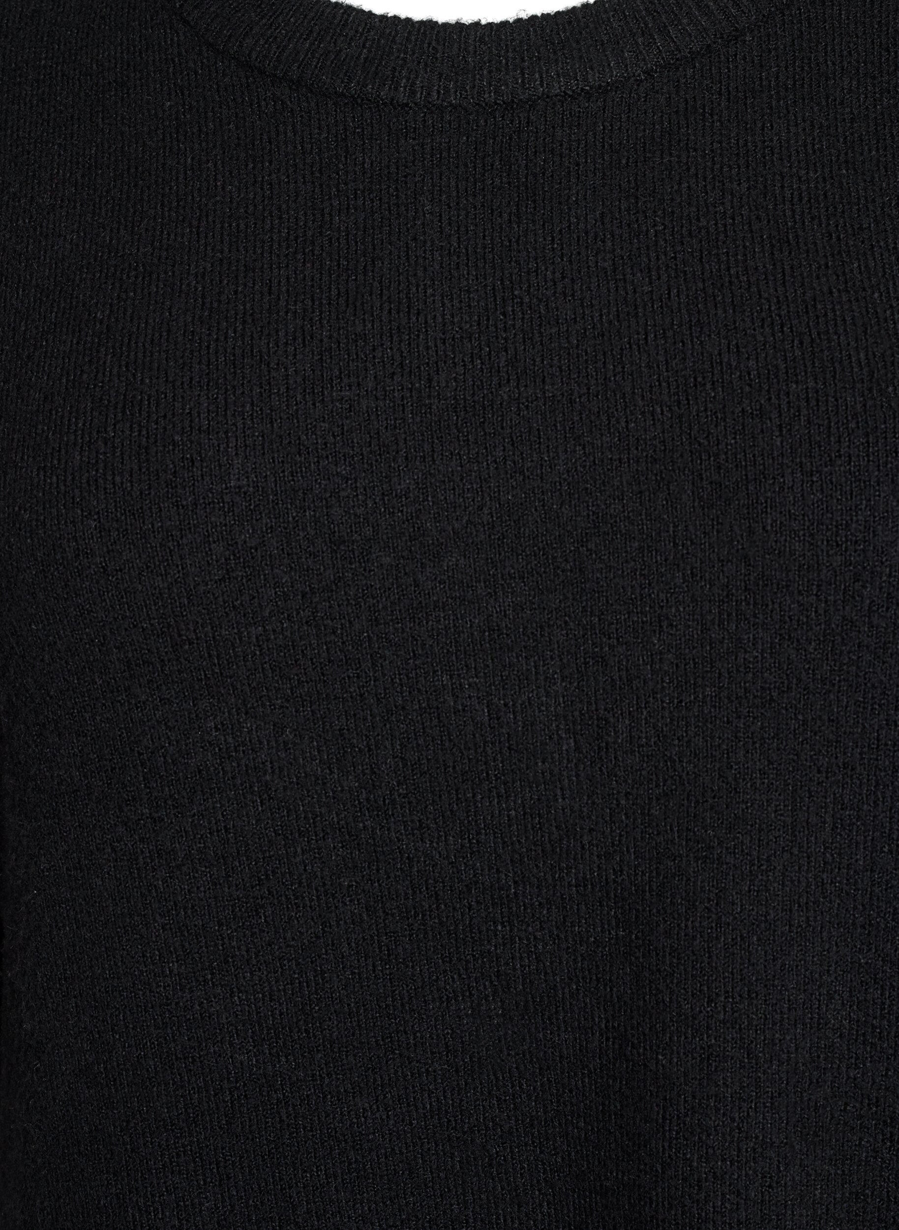 Zizzifashion Knitted blouse with short sleeves, Black, Packshot image number 2