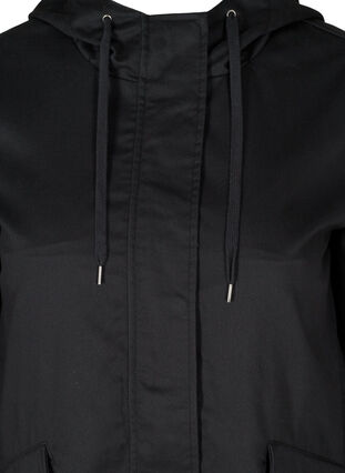 Short jacket with a hood and pockets, Black, Packshot image number 2