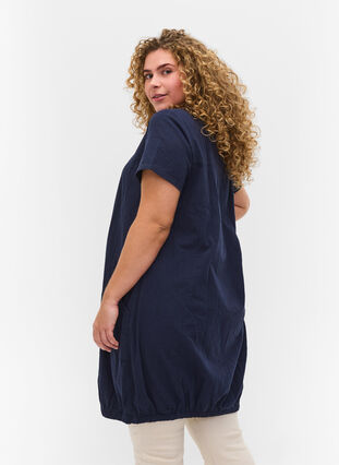 Short sleeve cotton dress, Night Sky, Model image number 1