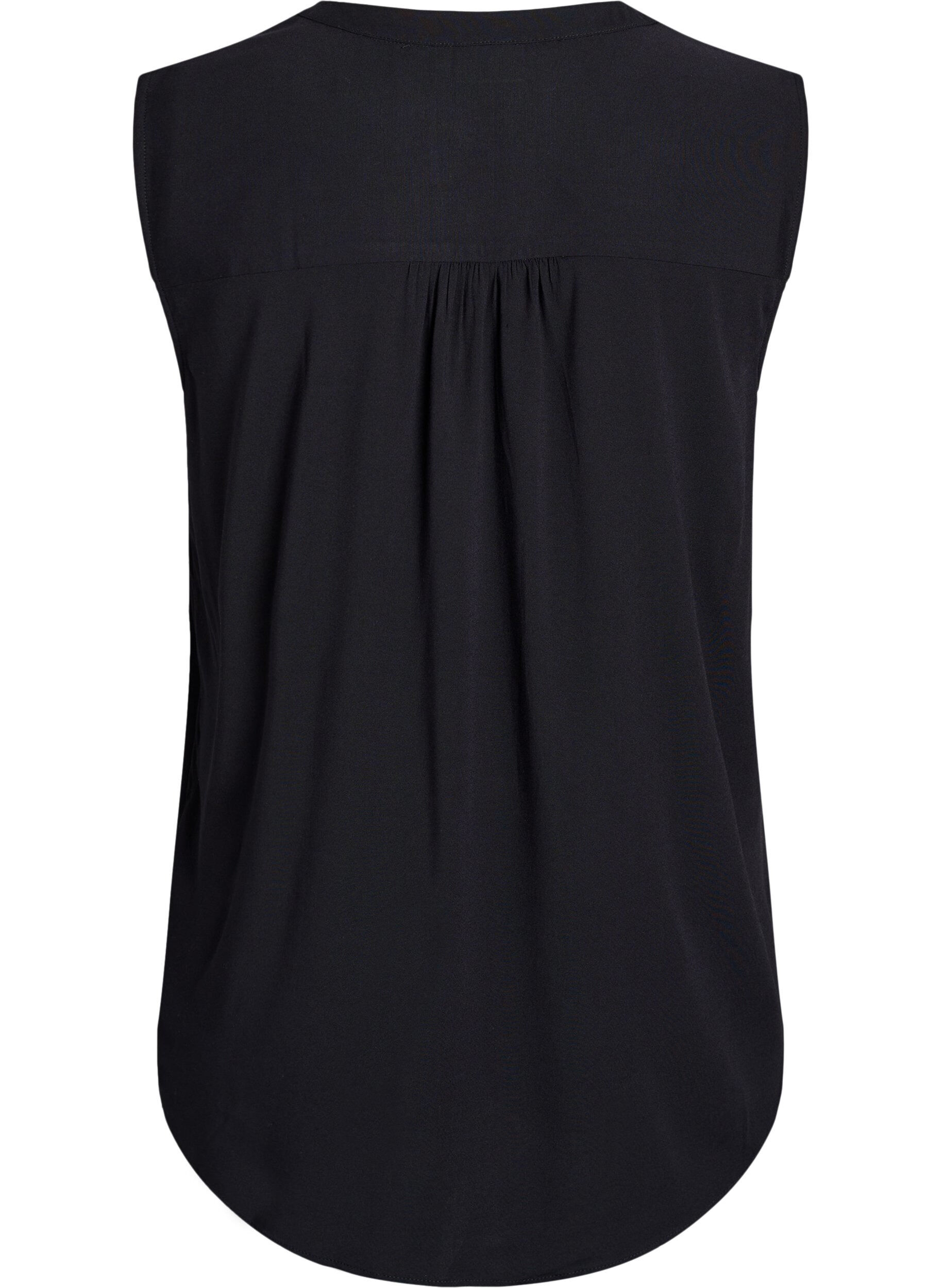 Zizzifashion Sleeveless viscose blouse, Black, Packshot image number 1