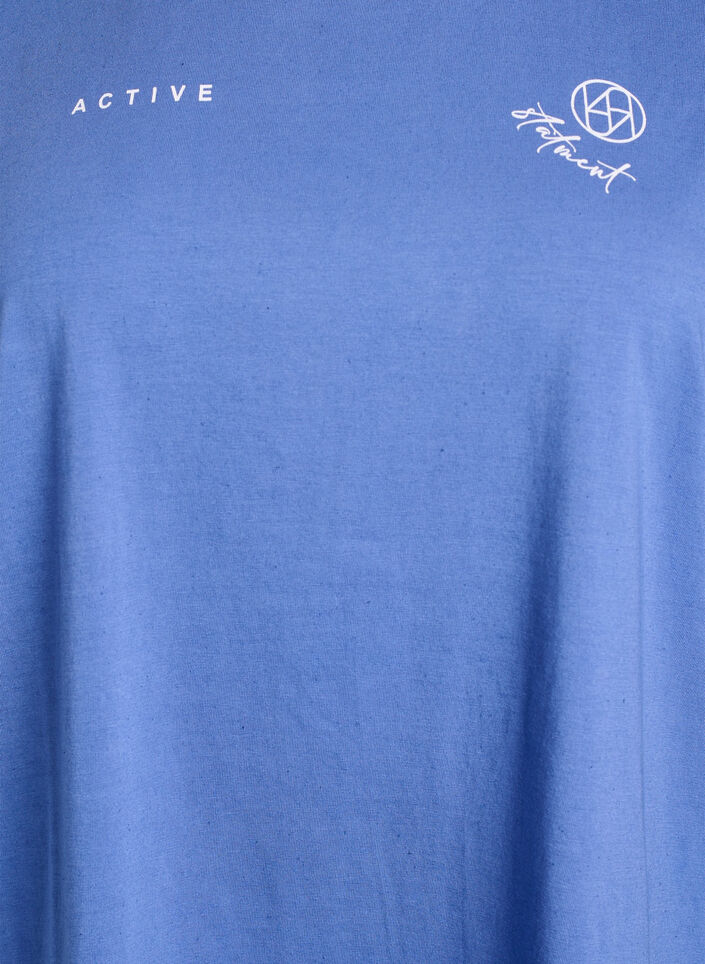 Organic cotton T-shirt with a small front motif, Blue, Packshot image number 2