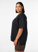 Active T-shirt with a loose fit and embroidered statement, Black, Model image number 3
