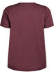 Basic cotton t-shirt with shoulder pads, Dark Bordeaux, Packshot image number 1