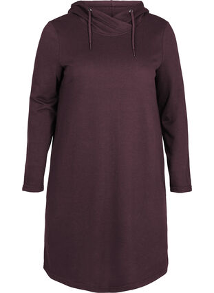 Simple sweat dress with a hood, Fudge Mel., Packshot image number 0