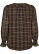 Blouse with check and ruffle details, Green, Packshot image number 1