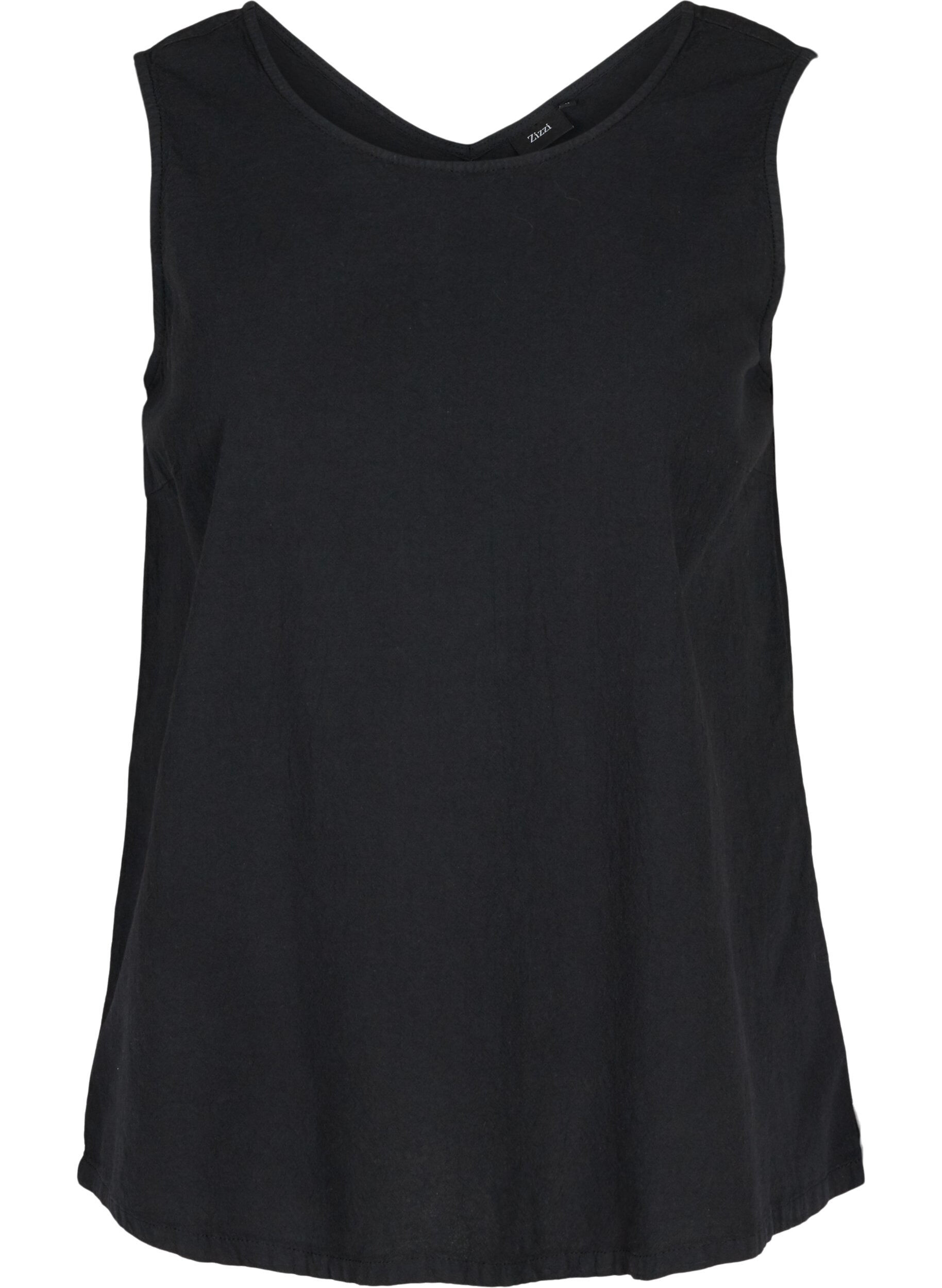 Zizzifashion Sleeveless top in cotton, Black, Packshot image number 0