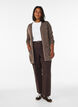 Long knitted cardigan in a viscose blend, Brown, Model image number 1