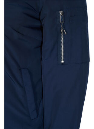 Long bomber jacket with pockets, Navy Blazer, Packshot image number 3