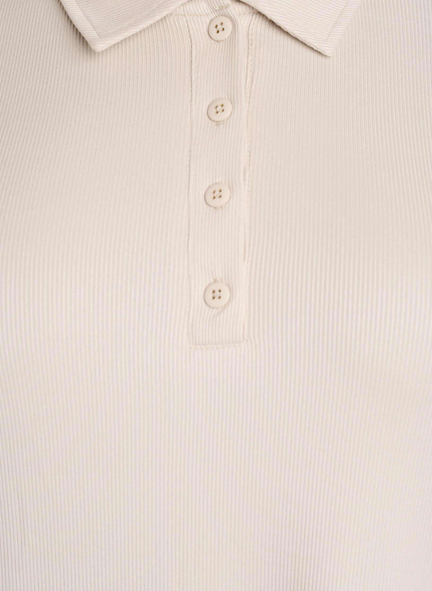 Zizzifashion Polo shirt in soft rib with long sleeves, Beige, Packshot image number 2