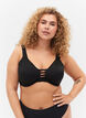 Bikini underwired bra with removable pads, Black, Model image number 0