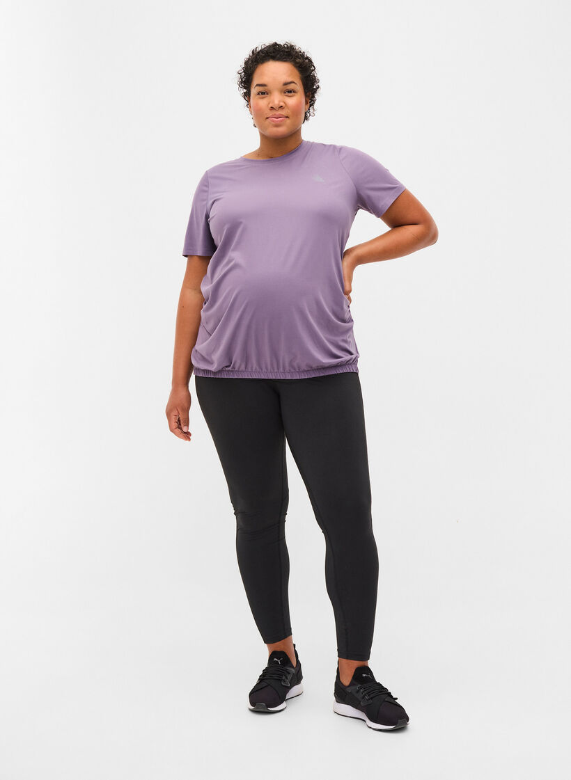 Maternity gym t-shirt, Purple Sage, Model image number 2