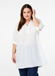 Cotton tunic with a V-neck, White, Model image number 0