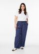 Loose trousers in cotton muslin with polka dots, Blue, Model image number 0