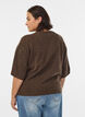 Loose knitted blouse with short sleeves, Brown, Model image number 2