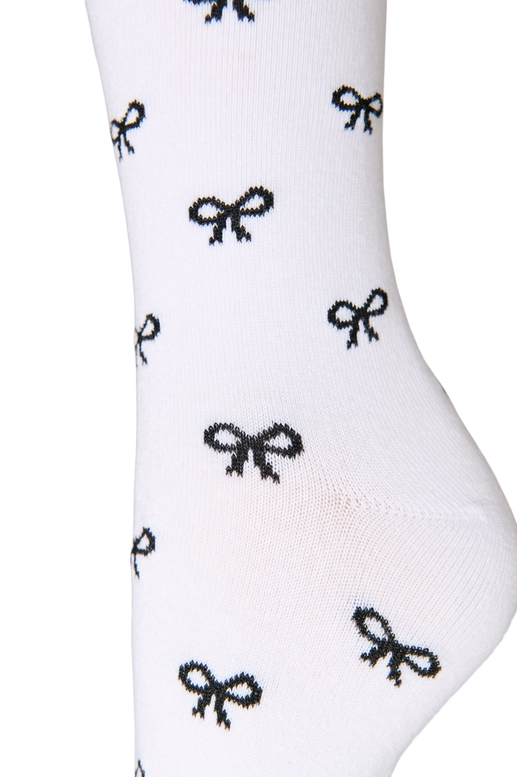 Zizzifashion Cotton socks with patterns, White, Packshot image number 2