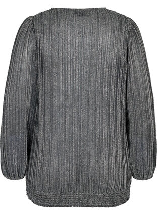 Glitter tunic with smocking, Black w. Silver, Packshot image number 1