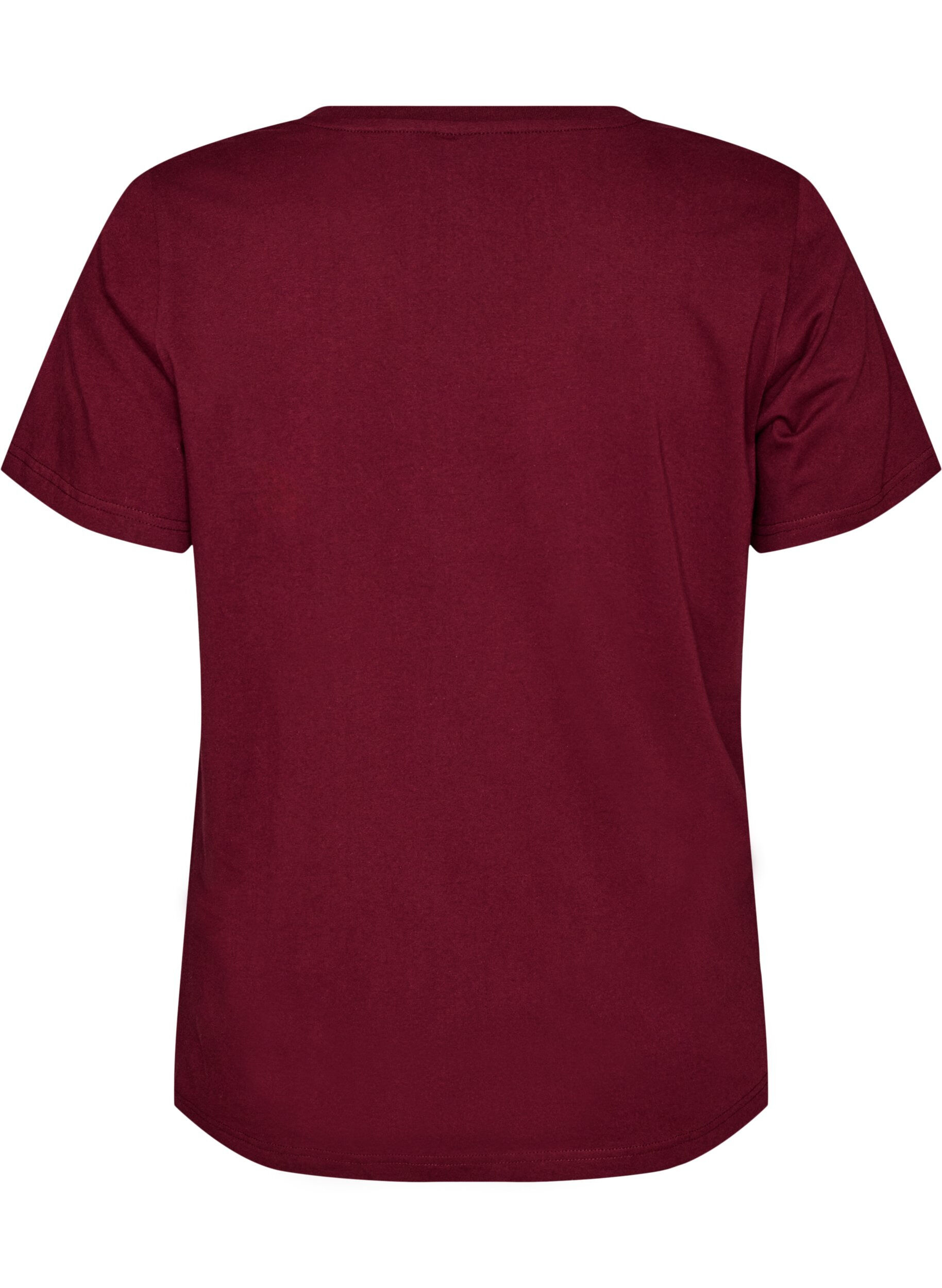 Zizzifashion T-shirt in organic cotton with a sporty text print, Red, Packshot image number 1