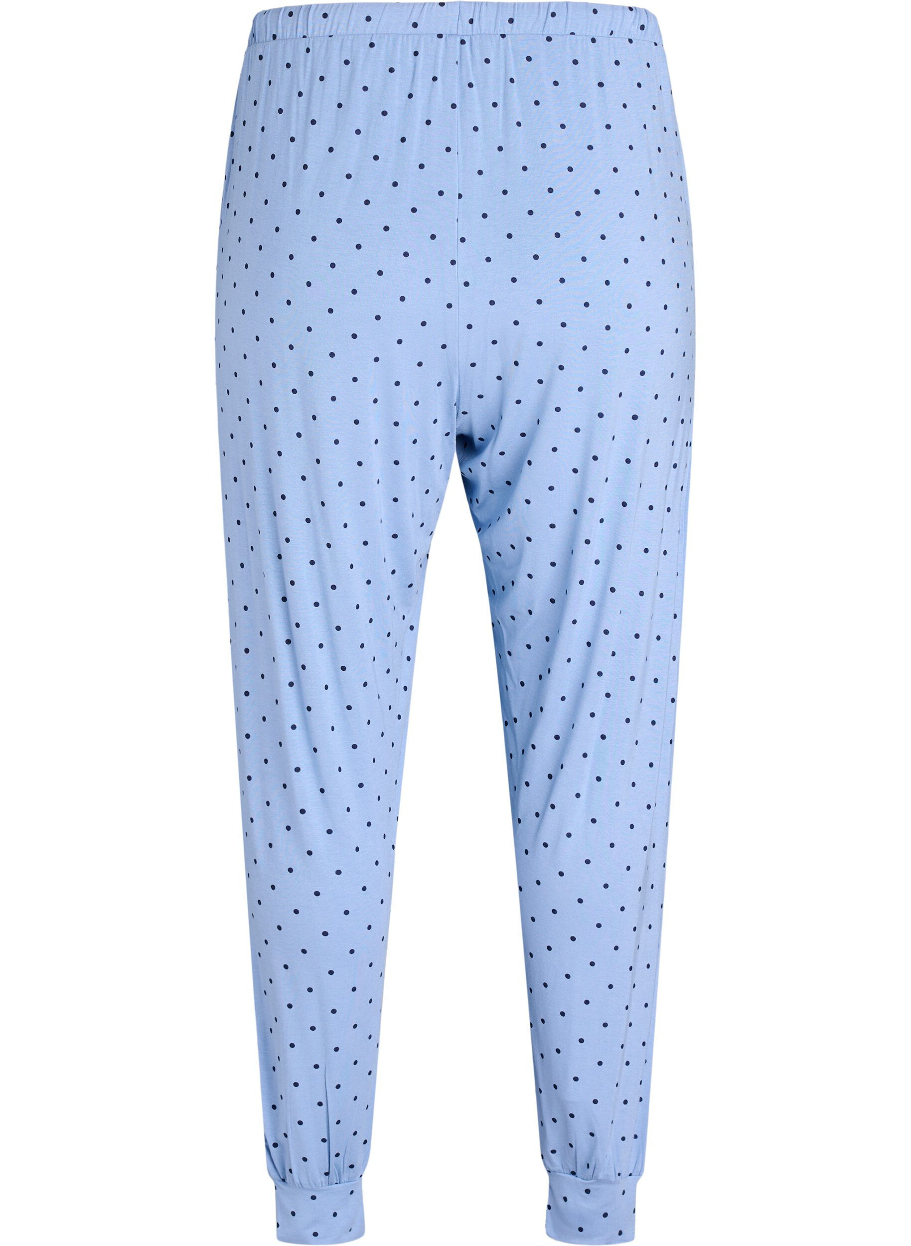 Zizzifashion Night trousers in modal with high waist, Blue, Packshot image number 1