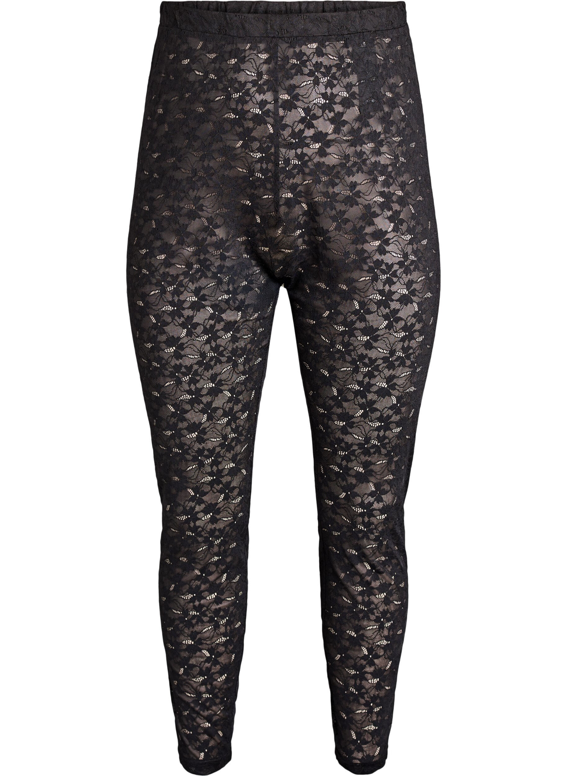 Lace leggings with a high waist