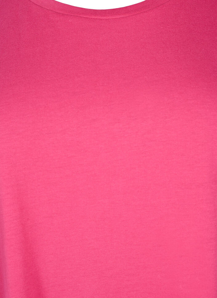 Short sleeved cotton blend t-shirt, Pink, Packshot image number 2